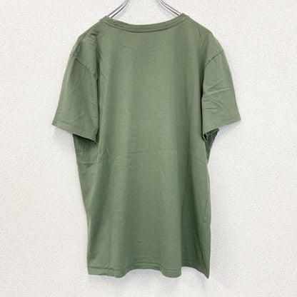 古着 used　JEAN PASCALE　半袖コラージュプリントTシャツ　クルーネック　カジュアルデザイン　黄緑　XLサイズ