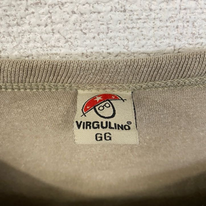 古着 used　VIRGULINO　半袖プリントTシャツ　馬　ホース　ブラジル　レトロデザイン　ベージュ　XLサイズ