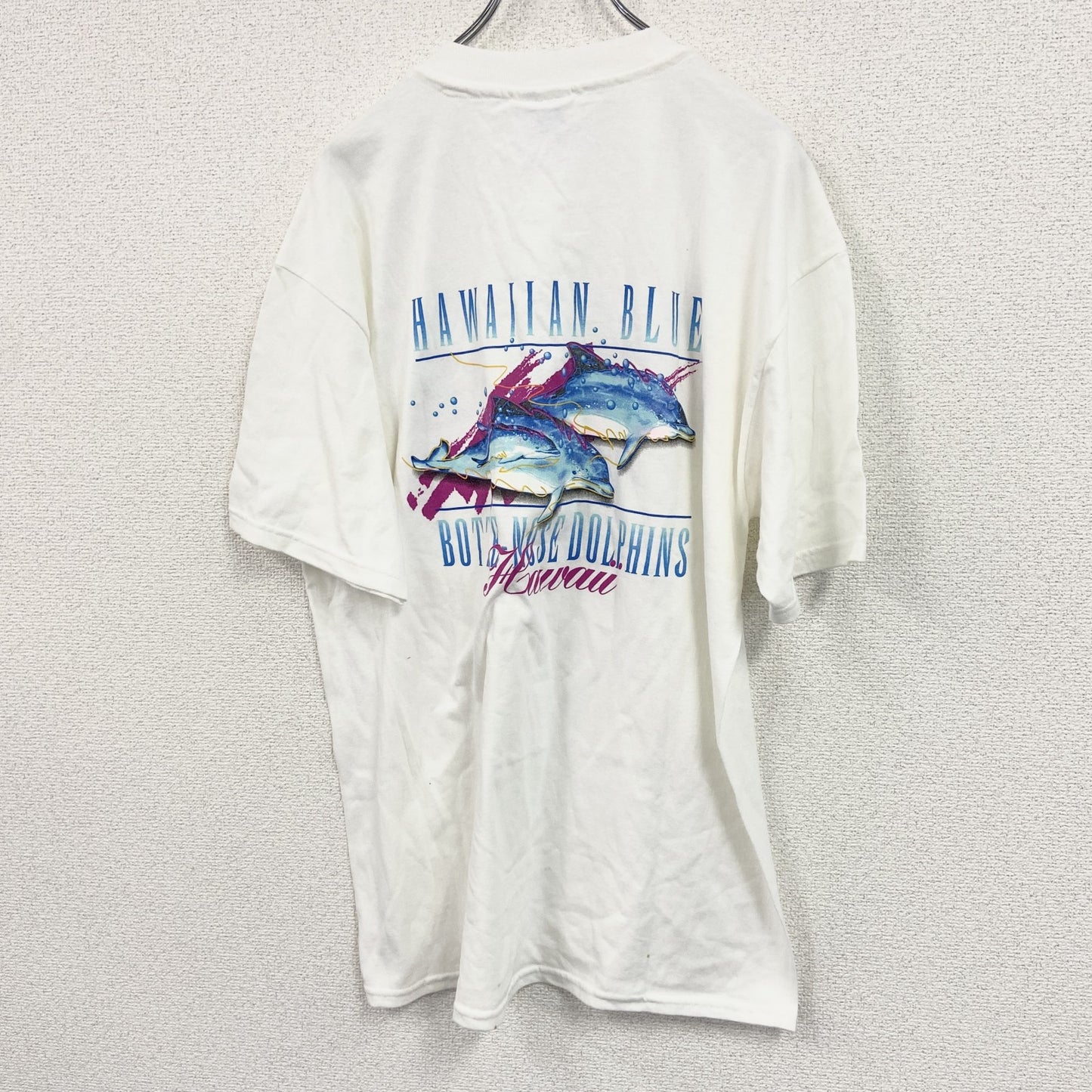 Hanes　ヘインズ　半袖プリントTシャツ　イルカ　白　ホワイト　Lサイズ