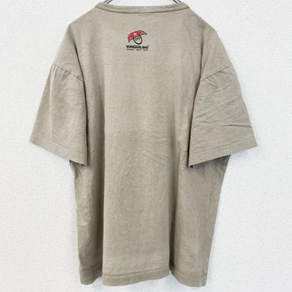 古着 used　VIRGULINO　半袖プリントTシャツ　馬　ホース　ブラジル　レトロデザイン　ベージュ　XLサイズ