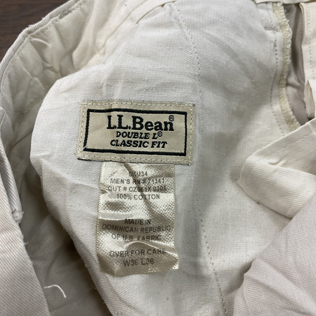 L.L.Bean　エルエルビーン　チノパンツ　ビッグシルエット　ホワイト　ベージュ　W36サイズ