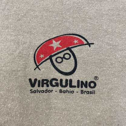 古着 used　VIRGULINO　半袖プリントTシャツ　馬　ホース　ブラジル　レトロデザイン　ベージュ　XLサイズ