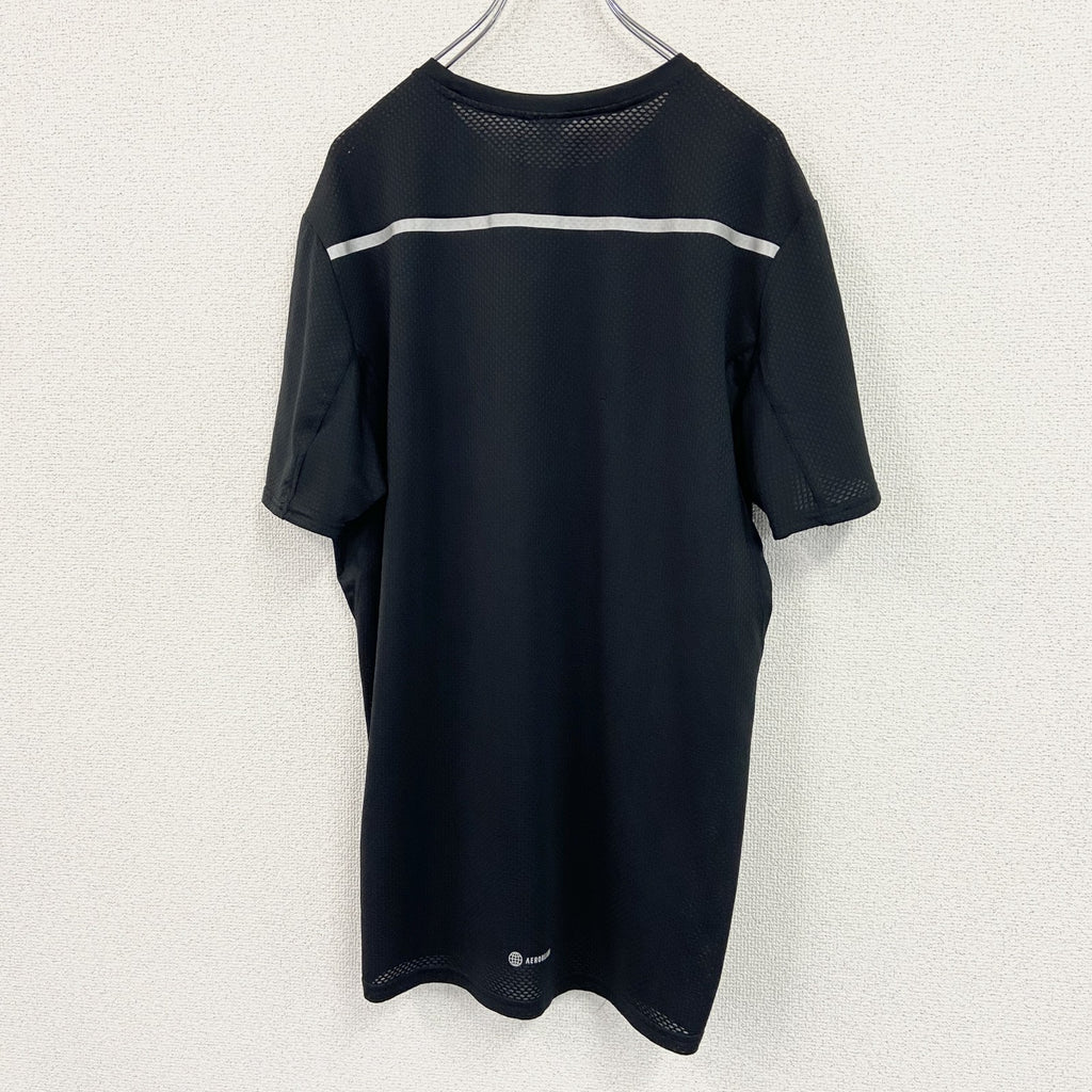 adidas　アディダス　半袖Tシャツ　パフォーマンスロゴ　切り替え　黒　ブラック