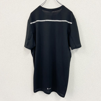 adidas　アディダス　半袖Tシャツ　パフォーマンスロゴ　切り替え　黒　ブラック