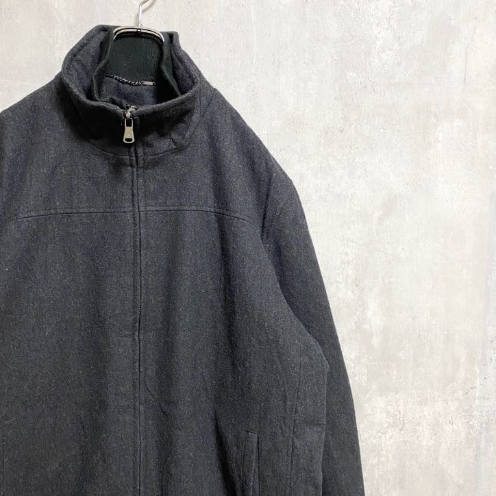 古着 used　CalvinKlein　カルバンクライン　長袖ハイネックジップアップブルゾン　キルティング　黒　ブラック　Lサイズ