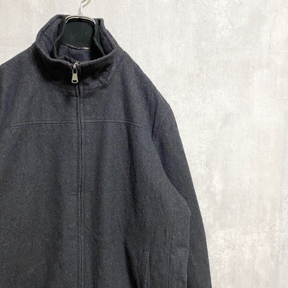 古着 used　CalvinKlein　カルバンクライン　長袖ハイネックジップアップブルゾン　キルティング　黒　ブラック　Lサイズ