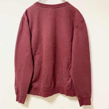 古着 used　PUMA プーマ　長袖ビッグロゴデザインスウェット　トレーナー　クルーネック　赤　フロントポケット　Mサイズ