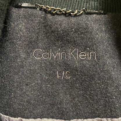 古着 used　CalvinKlein　カルバンクライン　長袖ハイネックジップアップブルゾン　キルティング　黒　ブラック　Lサイズ