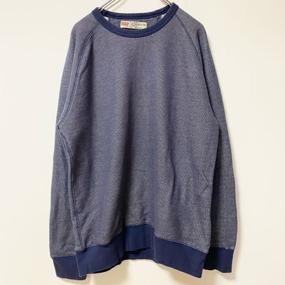 古着 used　Levi’s リーバイス　長袖スウェット　トレーナー　クルーネック　ブルー　シンプル　XLサイズ