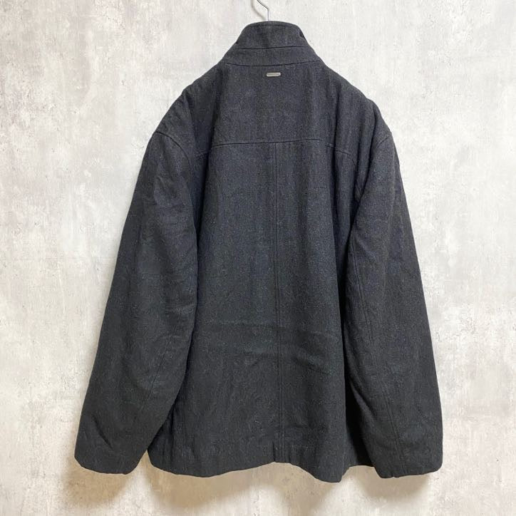 古着 used　CalvinKlein　カルバンクライン　長袖ハイネックジップアップブルゾン　キルティング　黒　ブラック　Lサイズ