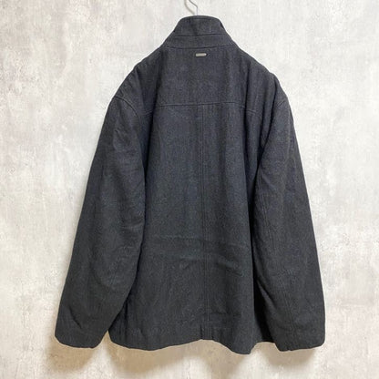 古着 used　CalvinKlein　カルバンクライン　長袖ハイネックジップアップブルゾン　キルティング　黒　ブラック　Lサイズ