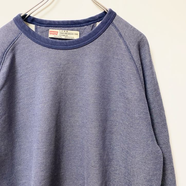 古着 used　Levi’s リーバイス　長袖スウェット　トレーナー　クルーネック　ブルー　シンプル　XLサイズ