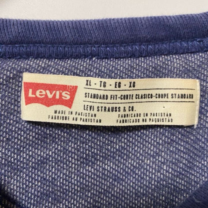 古着 used　Levi’s リーバイス　長袖スウェット　トレーナー　クルーネック　ブルー　シンプル　XLサイズ