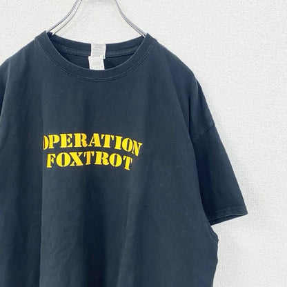 古着 used　GILDAN ギルダン　半袖プリントTシャツ　OPERATION　FOXTROT　黒　ブラック　XLサイズ