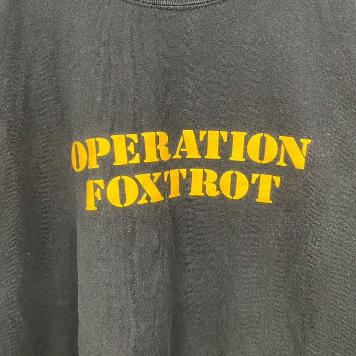 古着 used　GILDAN ギルダン　半袖プリントTシャツ　OPERATION　FOXTROT　黒　ブラック　XLサイズ