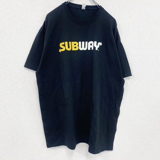 JERZEES　ジャージーズ　SUBWAY　サブウェイ　半袖プリントTシャツ　黒　ブラック　XLサイズ