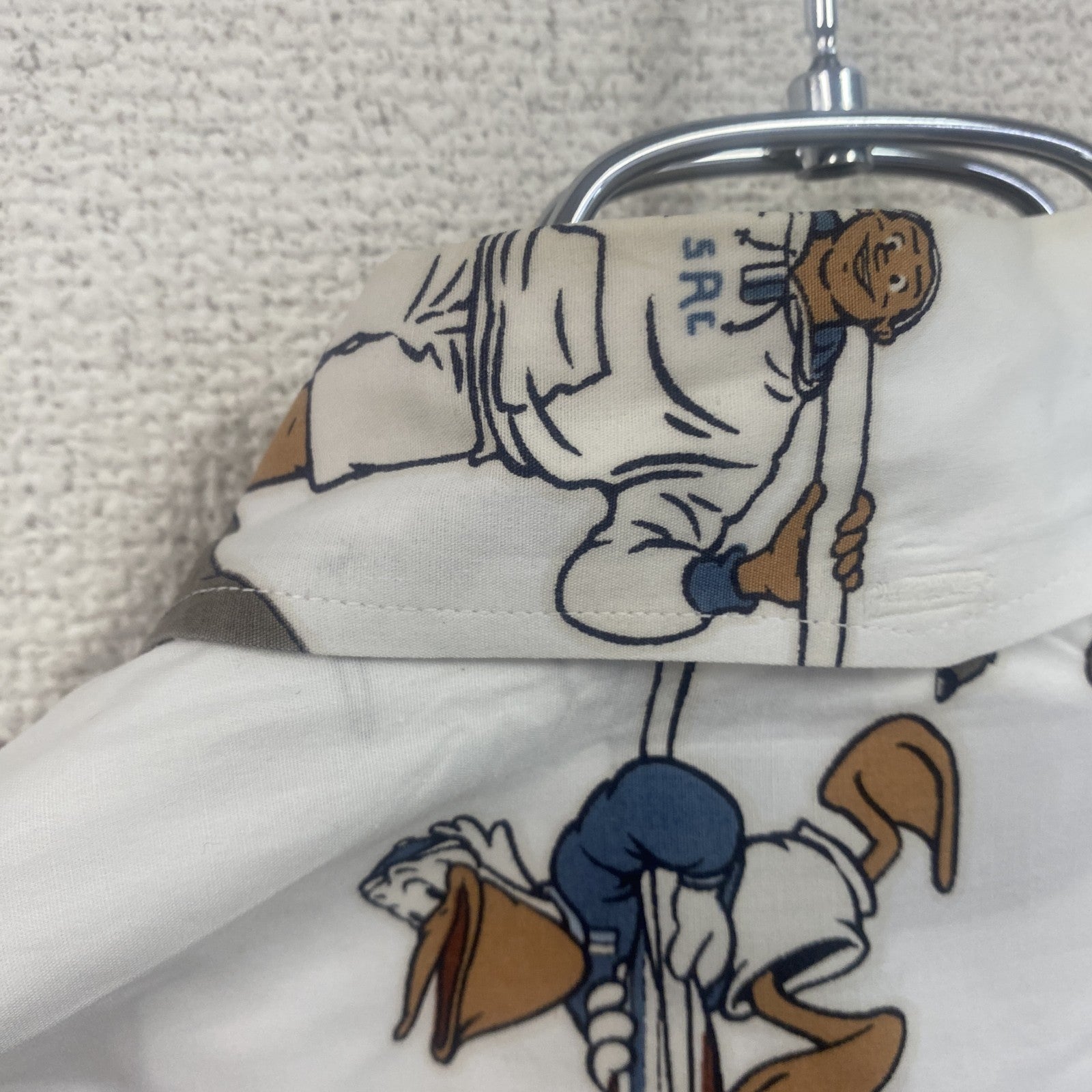 SHONANBO　ジョイマークデザイン　長袖ボタンダウンアニマルシャツ　総柄　白　ホワイト　Mサイズ