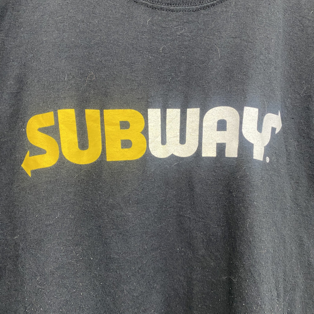 JERZEES　ジャージーズ　SUBWAY　サブウェイ　半袖プリントTシャツ　黒　ブラック　XLサイズ