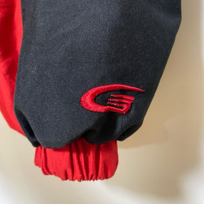 古着 used　58SPORTS　長袖刺繍ナイロンプルオーバー　ウインドブレーカー　ワッペン刺繍　レッド　ユタ州　XLサイズ