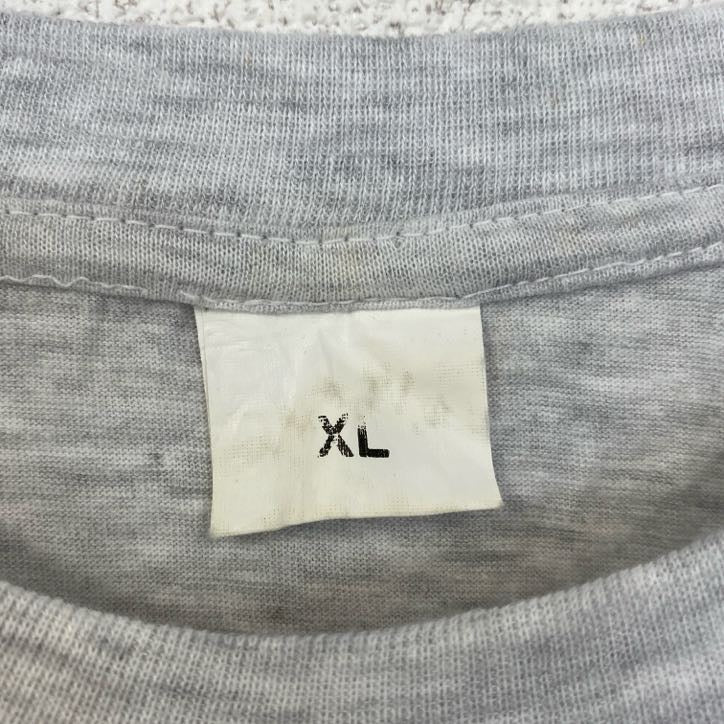 古着 used　半袖バックプリントTシャツ　地図　シングルステッチ　90s　ビンテージ　レトロ　ライトグレー　XLサイズ