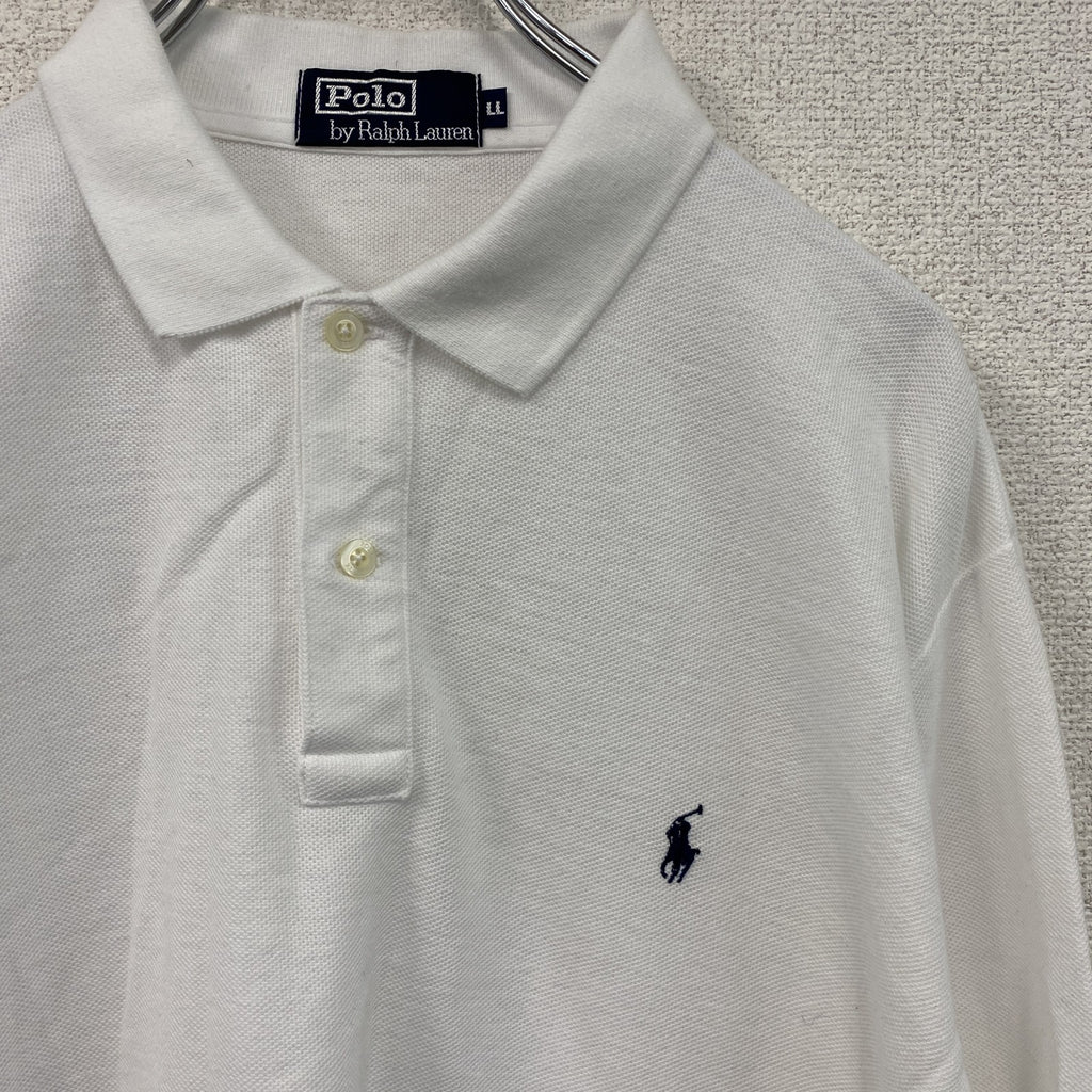 Polo by Ralph Laure　ポロバイラルフローレン　長袖ポロシャツ　刺繍ロゴ　白　ホワイト　LLサイズ