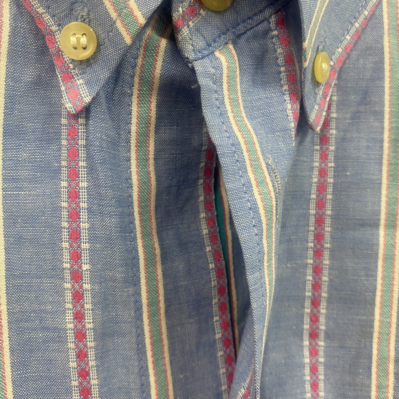 Levi’s　リーバイス　長袖ボタンダウンシャツ　ストライプ柄　水色　ライトブルー　Mサイズ