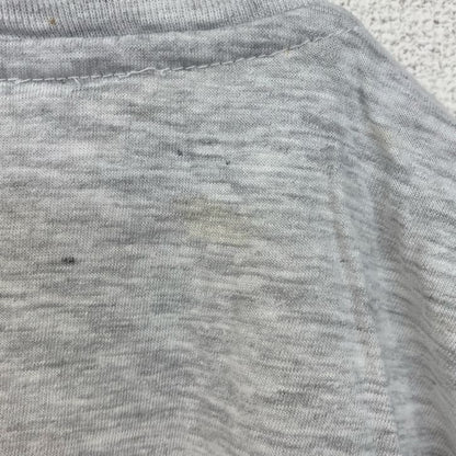 古着 used　半袖バックプリントTシャツ　地図　シングルステッチ　90s　ビンテージ　レトロ　ライトグレー　XLサイズ