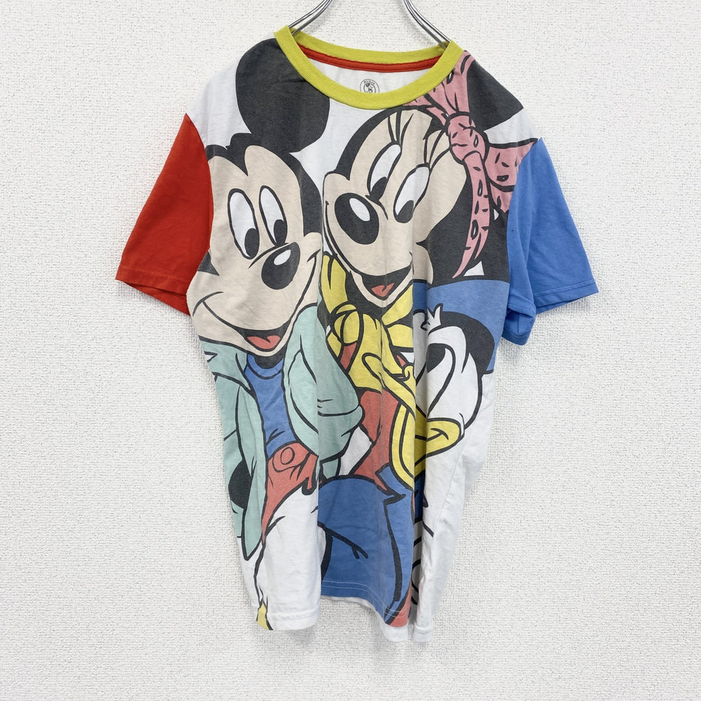 Mickey&Co.　ミッキーマウス　ミニーマウス　ドナルドダック　半袖プリントTシャツ　マルチカラー　Mサイズ