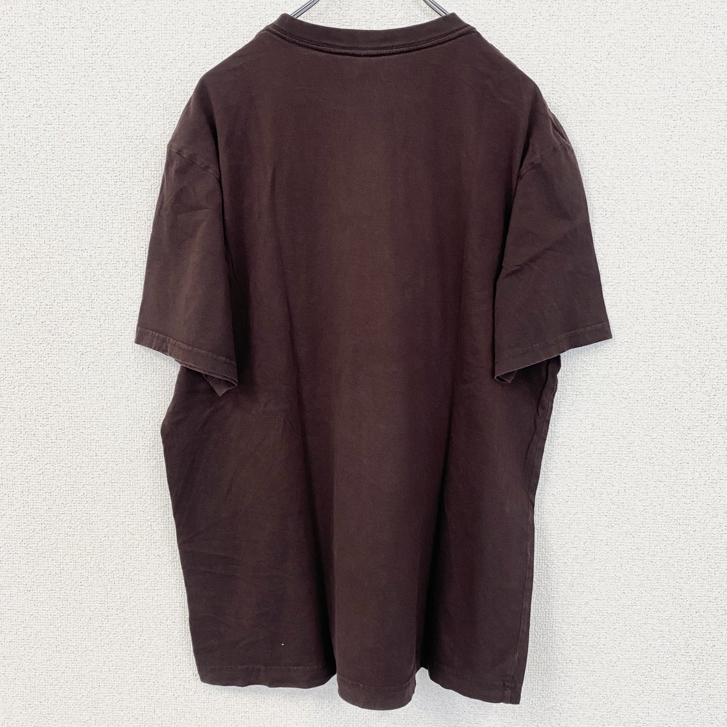 古着 used　Re-Gen　半袖プリントTシャツ　茶　ブラウン　レトロデザイン　ドクロ　スカル　平成　Y2K　XLサイズ