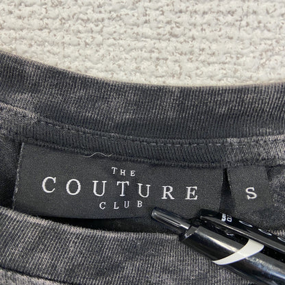 古着 used　THE COUTURE CLUB　半袖プリントノースリーブトップス　スカル　ドクロ　クルーネック　灰色　Sサイズ