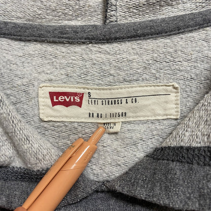 古着 used　Levi’s　リーバイス　長袖ロゴプリントパーカー　スウェットフーディ　グレー　秋冬服　Sサイズ