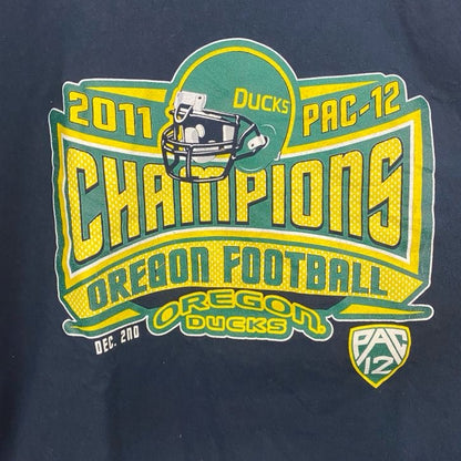 古着 used　BLUE84　2011　OREBON　FOOTBALL　フットボール　半袖プリントTシャツ　ネイビー　XXLサイズ