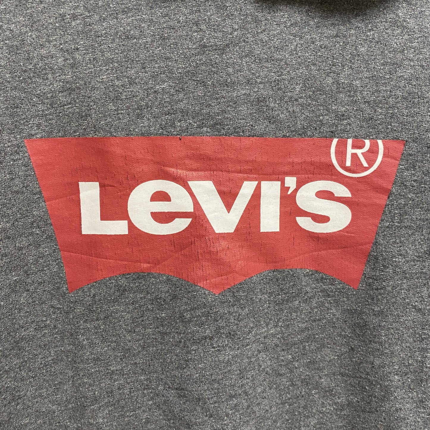 古着 used　Levi’s　リーバイス　長袖ロゴプリントパーカー　スウェットフーディ　グレー　秋冬服　Sサイズ