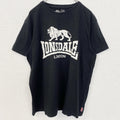 古着 used　LONSDALE　LONDON　ロンズデール　ロンドン　半袖プリントTシャツ　レトロ　黒　ブラック　Lサイズ