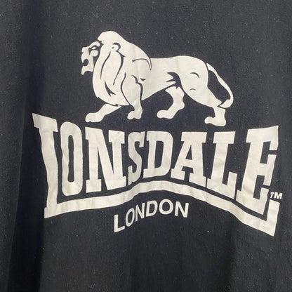 古着 used　LONSDALE　LONDON　ロンズデール　ロンドン　半袖プリントTシャツ　レトロ　黒　ブラック　Lサイズ