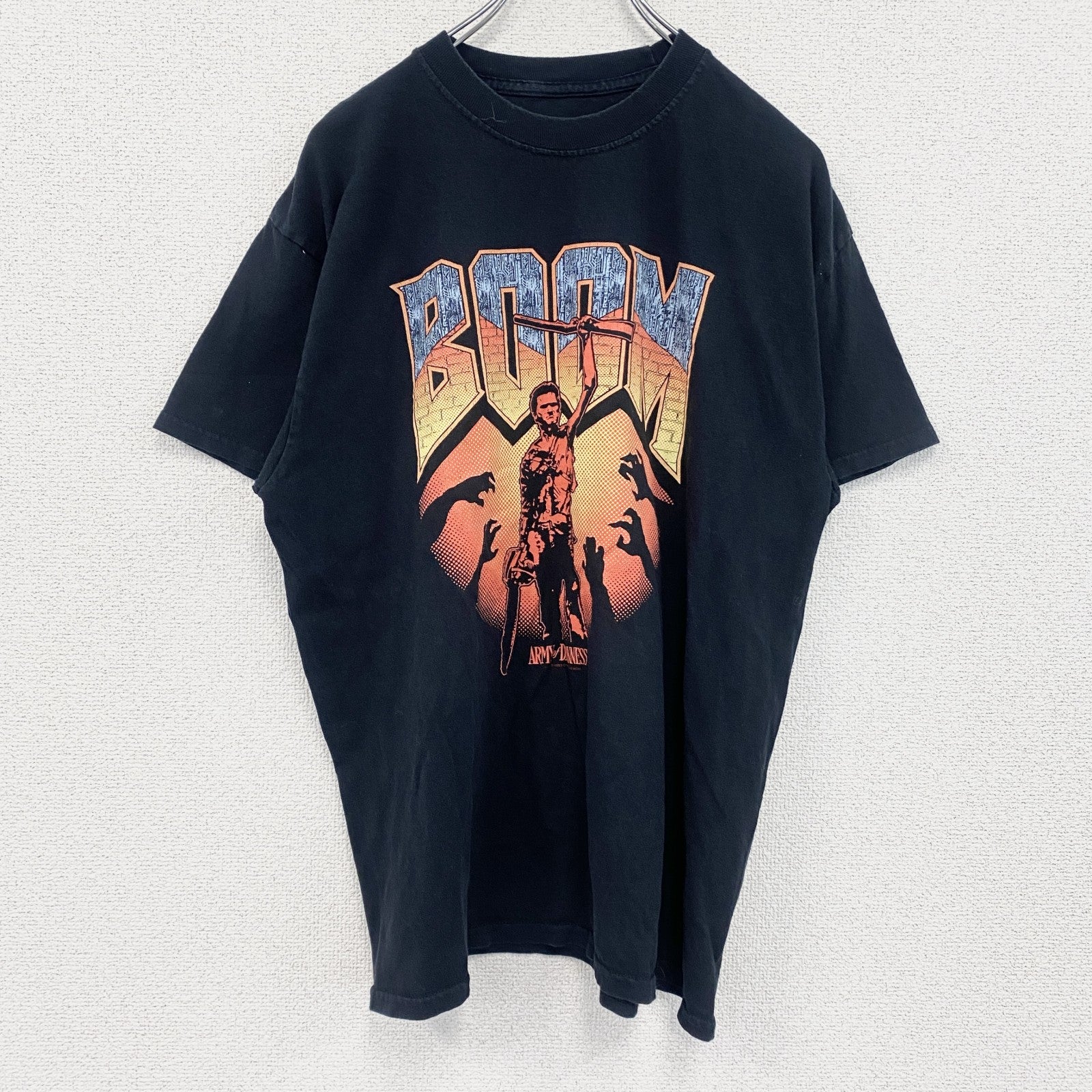 BOOM　死霊のはらわた　半袖ムービープリントTシャツ　ムービーT　映画T　黒　ブラック