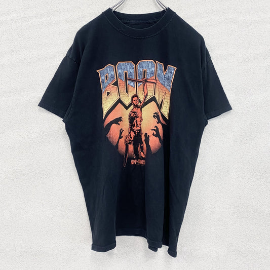 BOOM　死霊のはらわた　半袖ムービープリントTシャツ　ムービーT　映画T　黒　ブラック