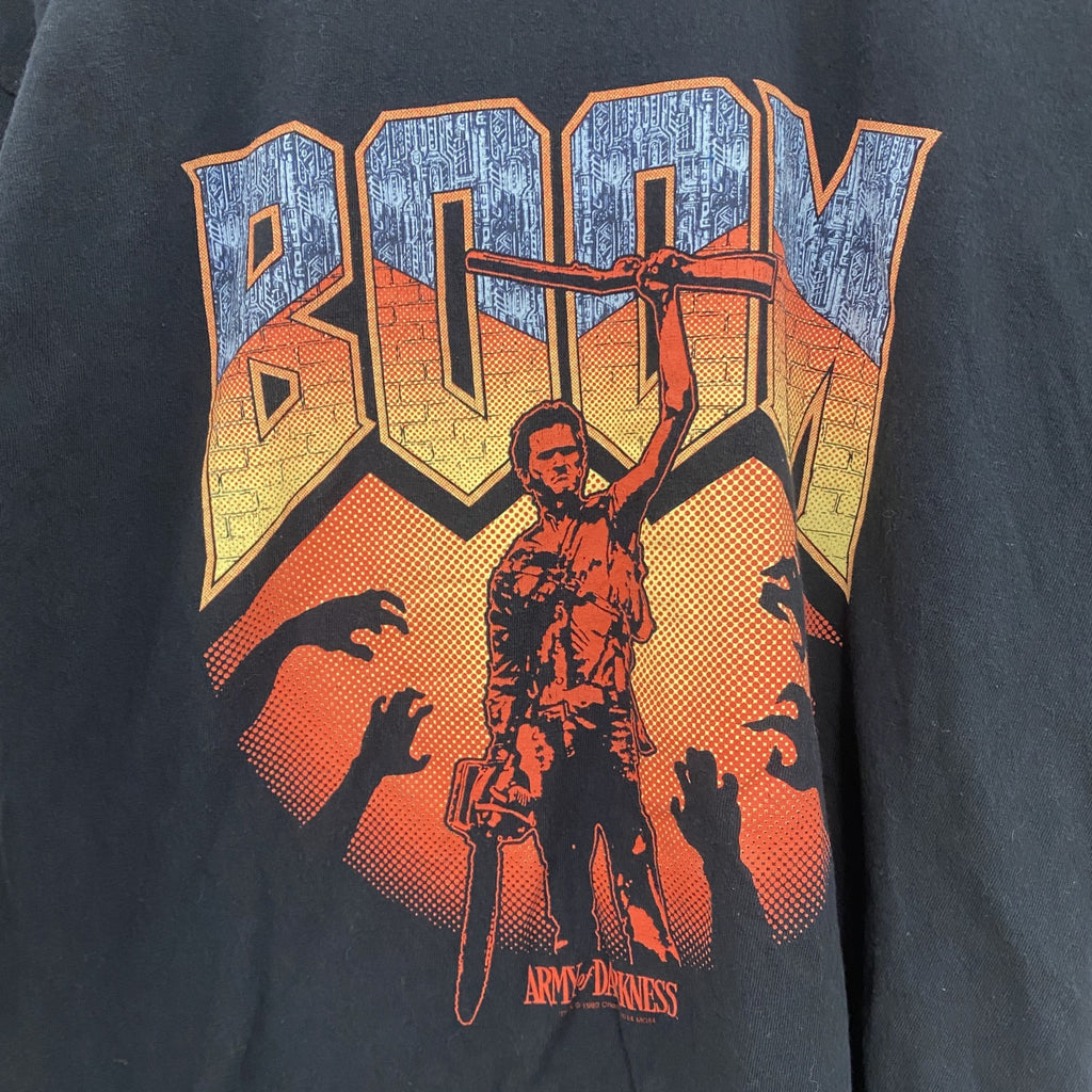 BOOM　死霊のはらわた　半袖ムービープリントTシャツ　ムービーT　映画T　黒　ブラック
