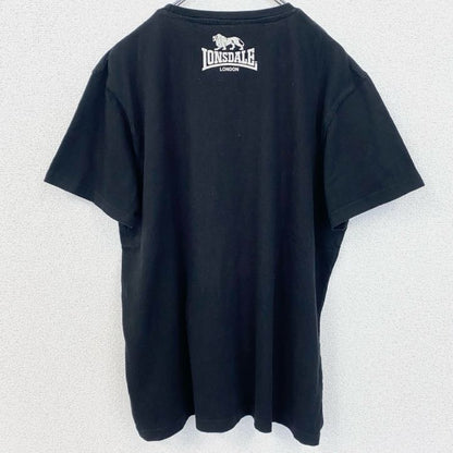 古着 used　LONSDALE　LONDON　ロンズデール　ロンドン　半袖プリントTシャツ　レトロ　黒　ブラック　Lサイズ