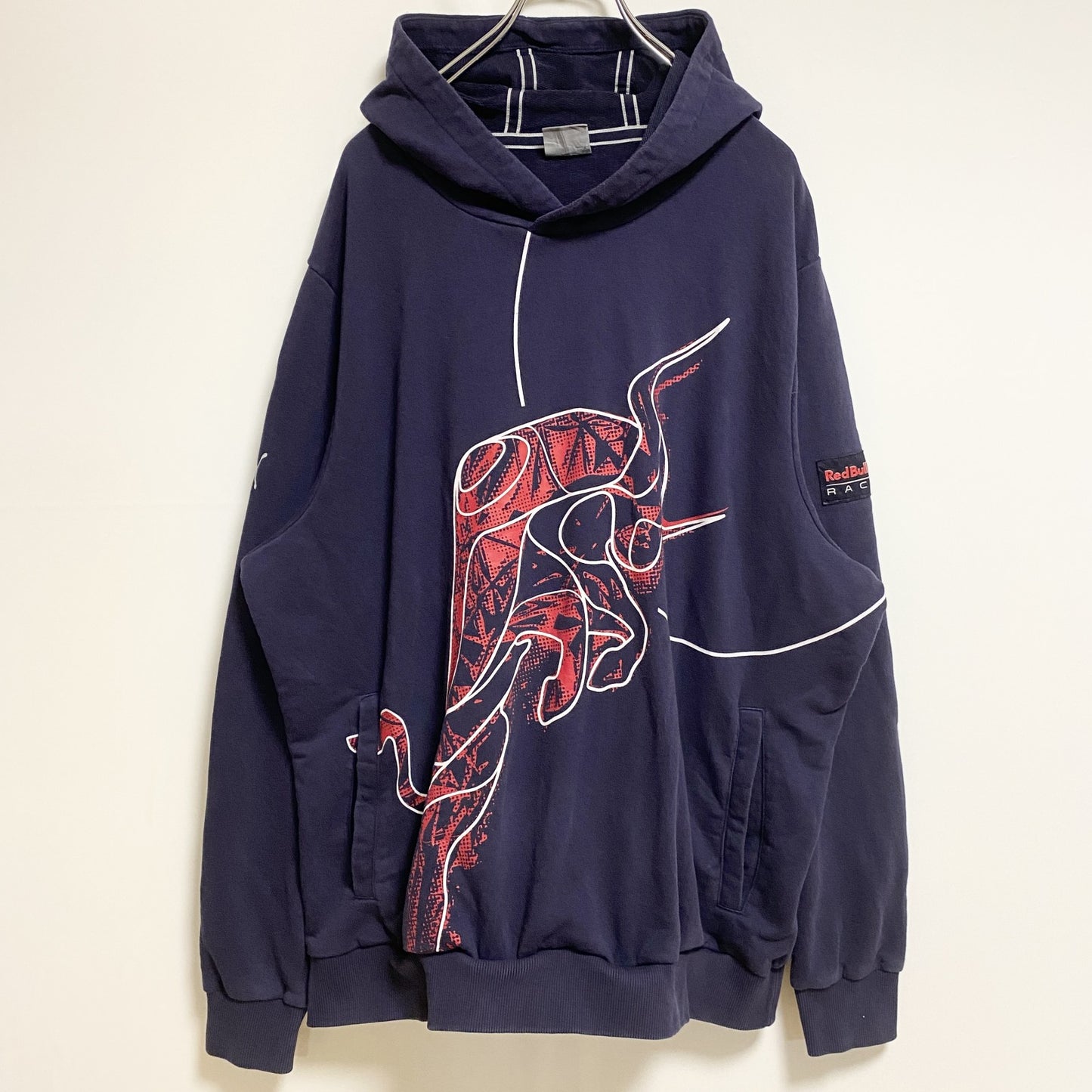 古着 used　PUMA　長袖プリントパーカー　スウェットフーディ　RedBull RACING　ビッグシルエット　2XLサイズ