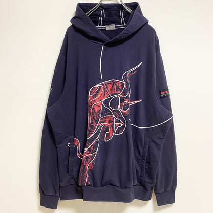 古着 used　PUMA　長袖プリントパーカー　スウェットフーディ　RedBull RACING　ビッグシルエット　2XLサイズ