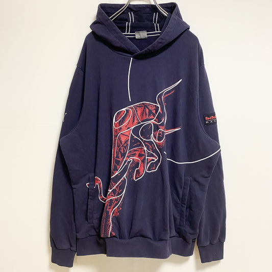 古着 used　PUMA　長袖プリントパーカー　スウェットフーディ　RedBull RACING　ビッグシルエット　2XLサイズ