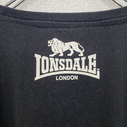 古着 used　LONSDALE　LONDON　ロンズデール　ロンドン　半袖プリントTシャツ　レトロ　黒　ブラック　Lサイズ