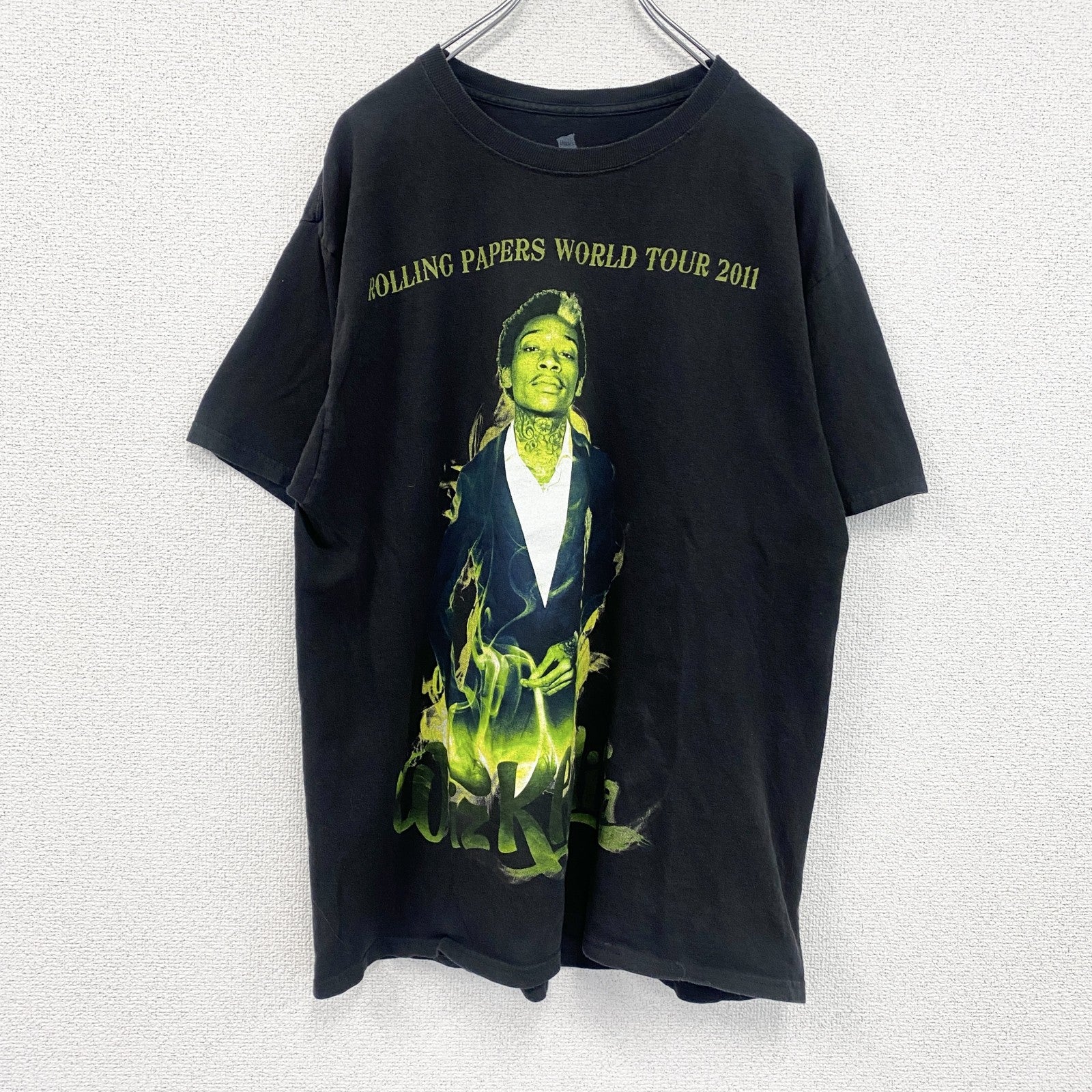 Hanes　ヘインズ　ROLLING PAPERS　半袖プリントTシャツ　黒　ブラック　Lサイズ