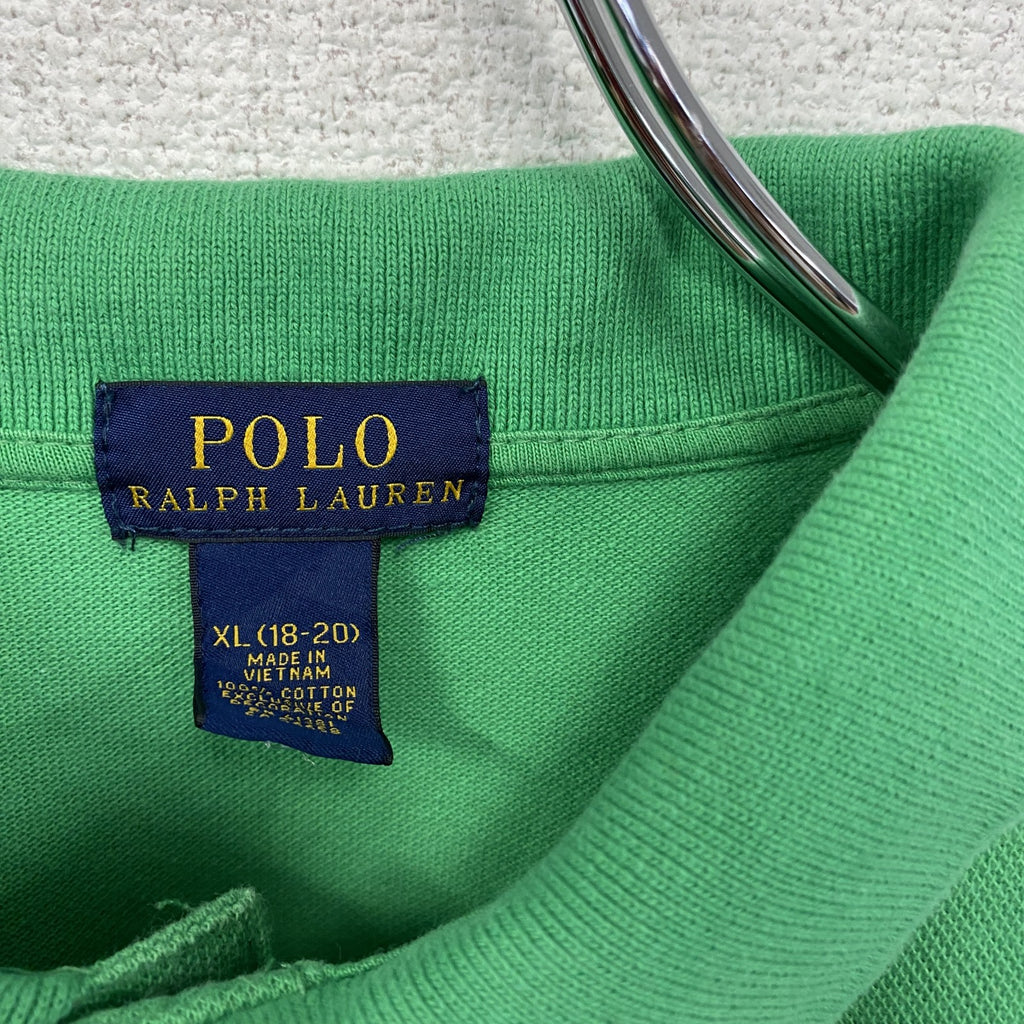 POLO RALPH LAUREN　ポロラルフローレン　半袖ポロシャツ　刺繡ロゴ　緑　グリーン　XLサイズ