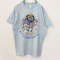 古着 used　GILDAN　ギルダン　半袖プリントTシャツ　ベースボール　野球　スポーツ　水色　ライトブルー　Mサイズ