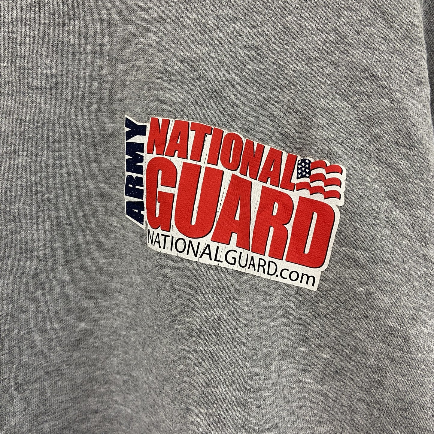 NATIONAL GUARO　U.S.ARMY　スウェット/トレーナー　ミリタリー　星条旗　灰色　グレー　Lサイズ
