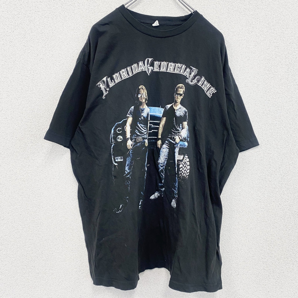 TULTEX　フロリダジョージアライン　半袖プリントTシャツ　バンT　黒　ブラック　XLサイズ
