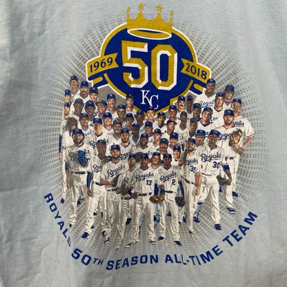 古着 used　GILDAN　ギルダン　半袖プリントTシャツ　ベースボール　野球　スポーツ　水色　ライトブルー　Mサイズ