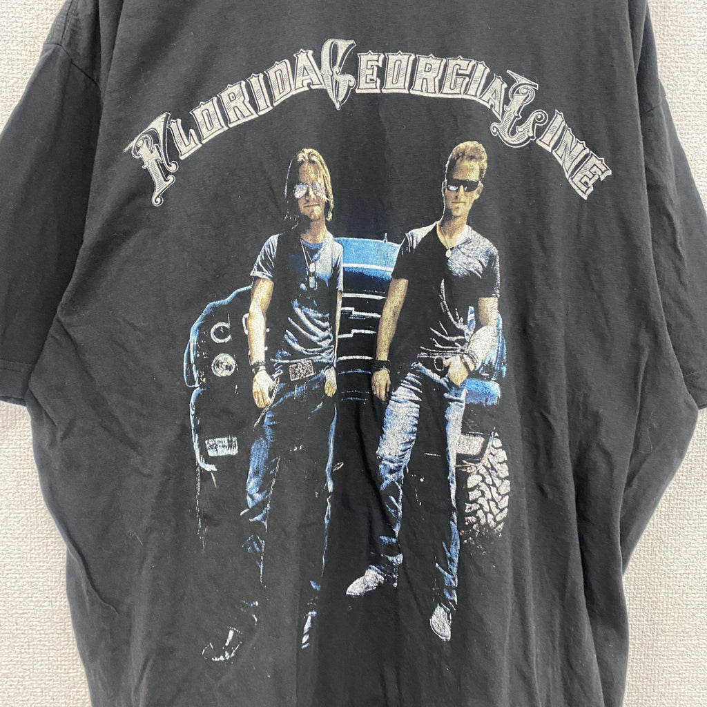 TULTEX　フロリダジョージアライン　半袖プリントTシャツ　バンT　黒　ブラック　XLサイズ